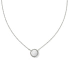 Volleyball Silver Short Pendant Necklace in White Mother-of-Pearl -The Pickleball Store at Auburn