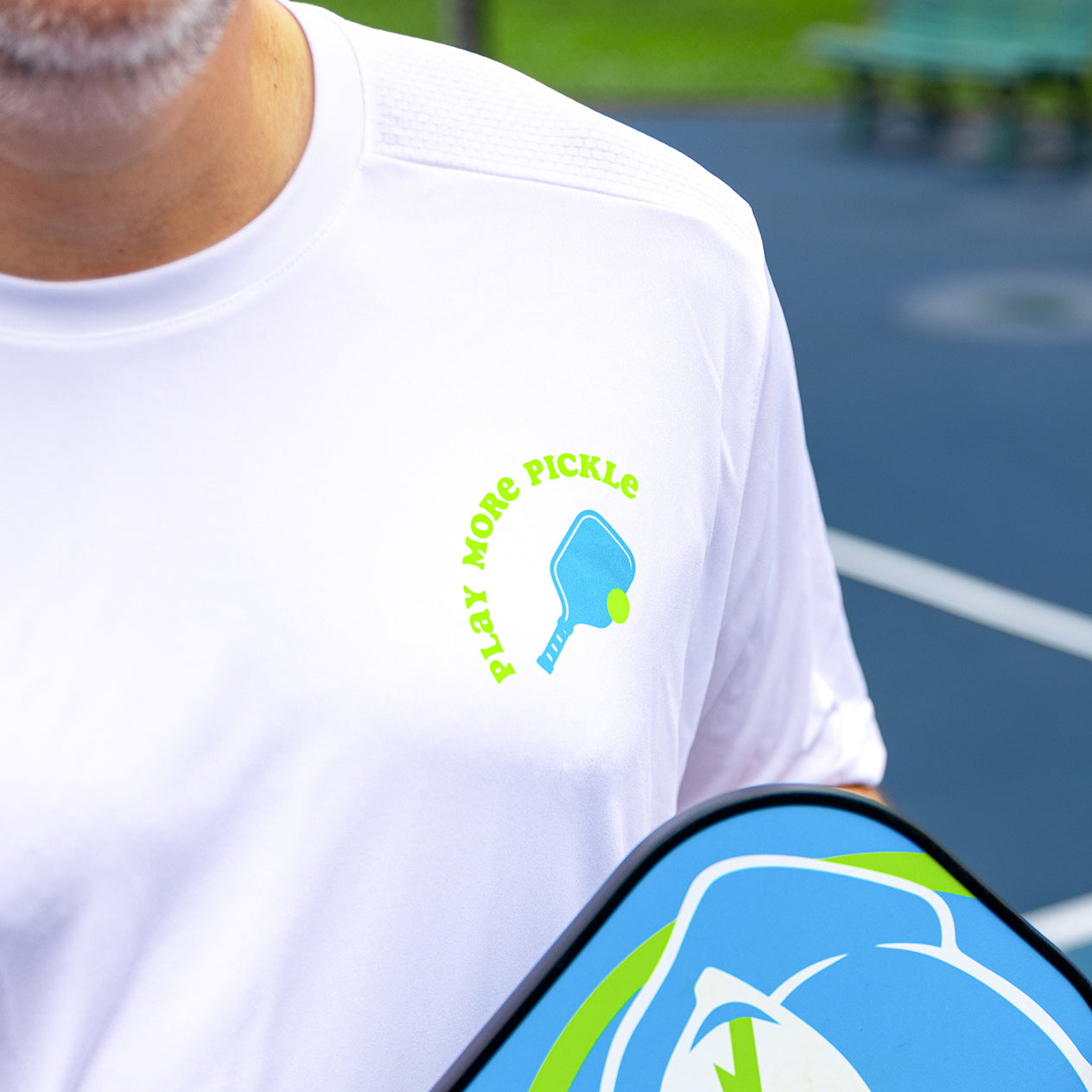 Men's Pickled 'Em Performance Crew White -The Pickleball Store at Auburn