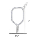 Silver Pickleball Open Paddle Pendant with CZ -The Pickleball Store at Auburn