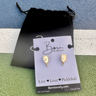 Gold and Pearl Pickleball Paddle Stud Earrings -The Pickleball Store at Auburn