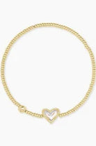 Ari Heart Gold Chain Bracelet in Dichroic Glass -The Pickleball Store at Auburn