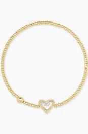 Ari Heart Gold Chain Bracelet in Dichroic Glass -The Pickleball Store at Auburn