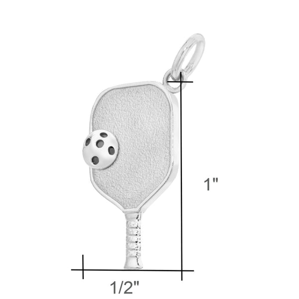Sterling Silver Pickleball Pendant/Charm -The Pickleball Store at Auburn