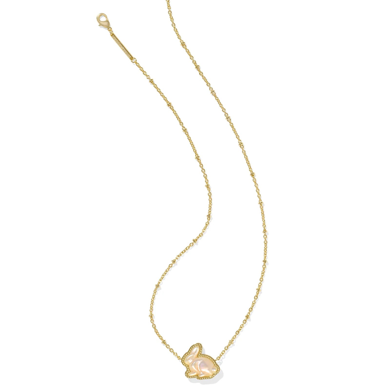 Bunny Short Necklace in Gold with Taupe Mother of Pearl -The Pickleball Store at Auburn