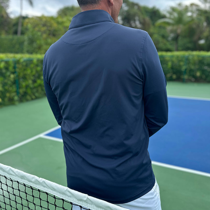 Court Performance Quarter Zip Pullover in Navy -The Pickleball Store at Auburn