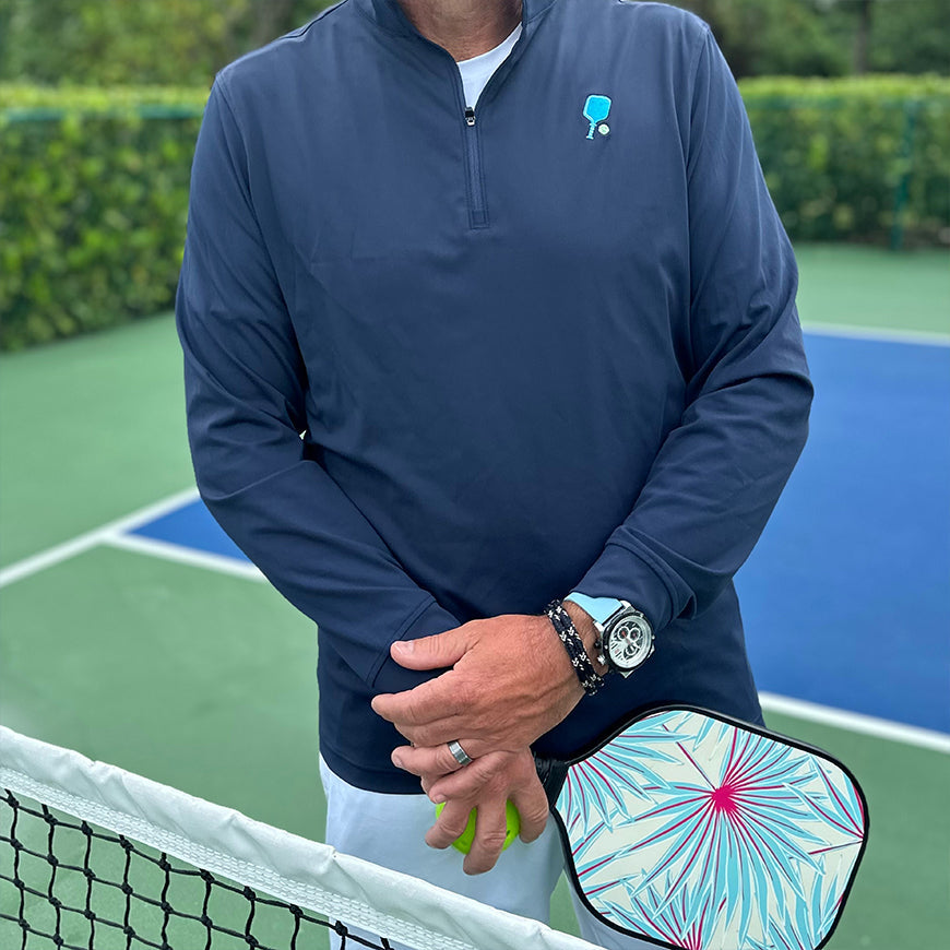 Court Performance Quarter Zip Pullover in Navy -The Pickleball Store at Auburn