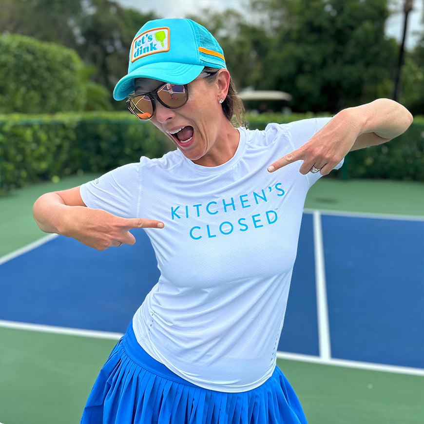 Women's White Lux Kitchen's Closed Tee -The Pickleball Store at Auburn