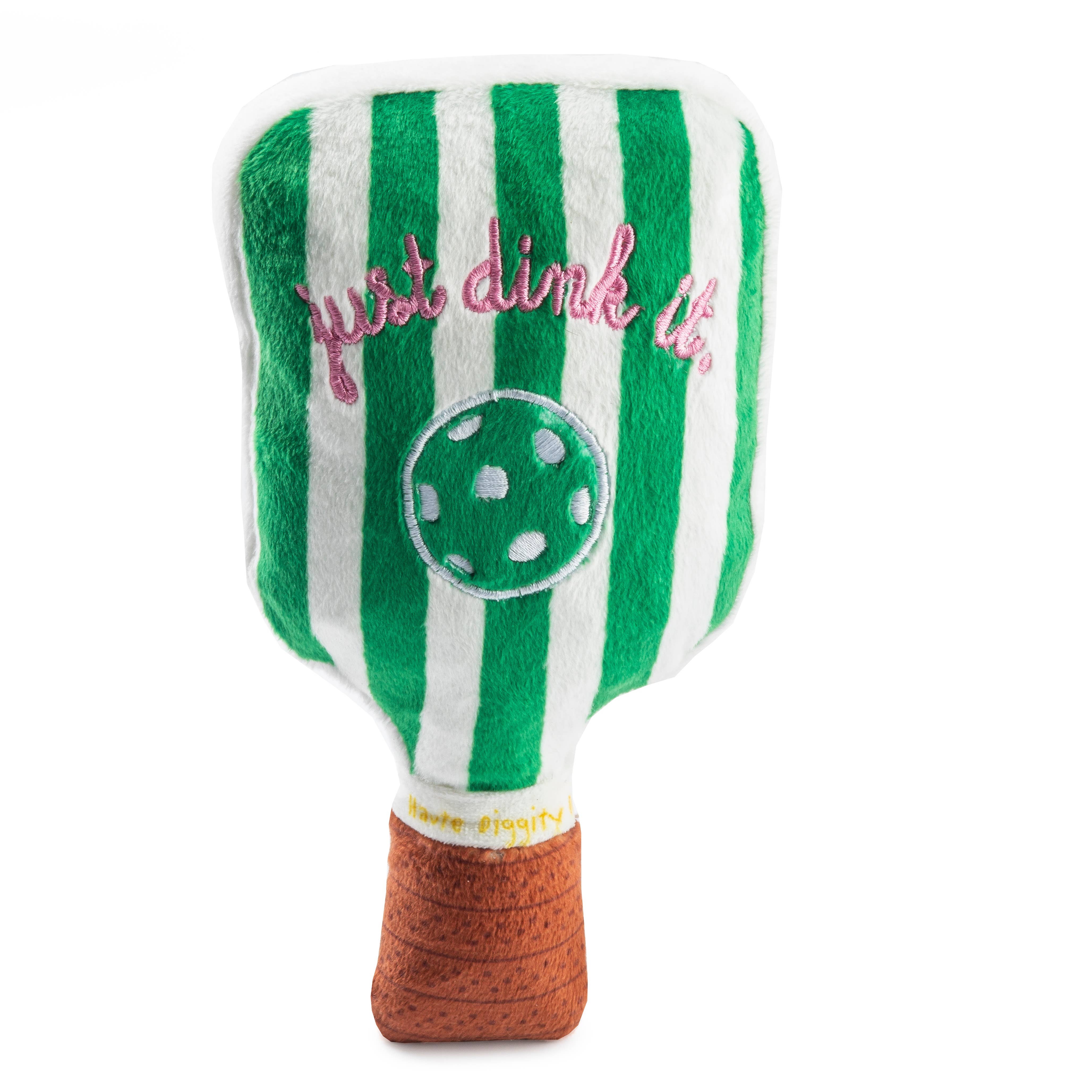 Green Stripe Pickleball Paddle Dog Plush -The Pickleball Store at Auburn