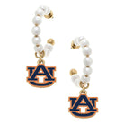Auburn Tigers Pearl Hoop Drop Earrings -The Pickleball Store at Auburn