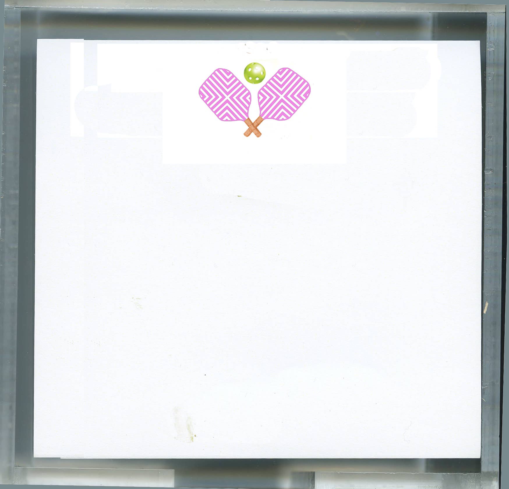 Pink Pickleball Paddles Notepad with Acrylic Base -The Pickleball Store at Auburn