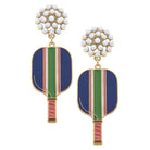 Ellie Pickleball Pearl Cluster Drop Earrings in Blue or Pink -The Pickleball Store at Auburn