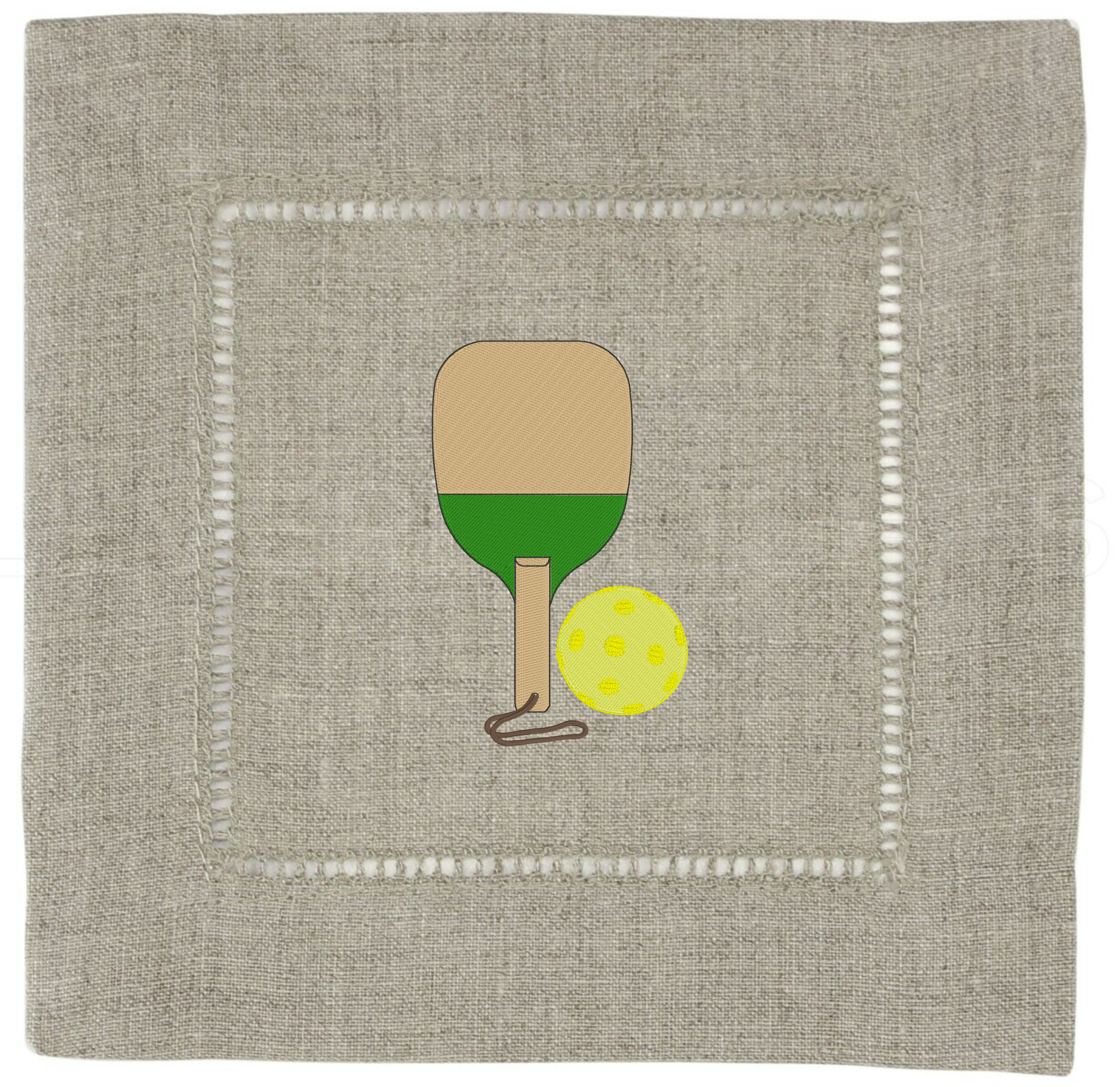 Pickleball Embroidered Cocktail Napkins -The Pickleball Store at Auburn