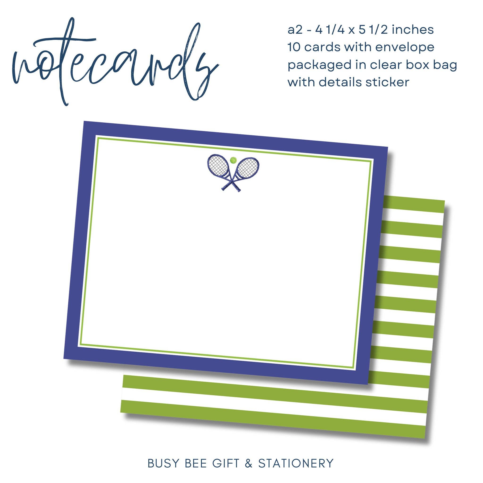 Tennis Flat Notecards -The Pickleball Store at Auburn
