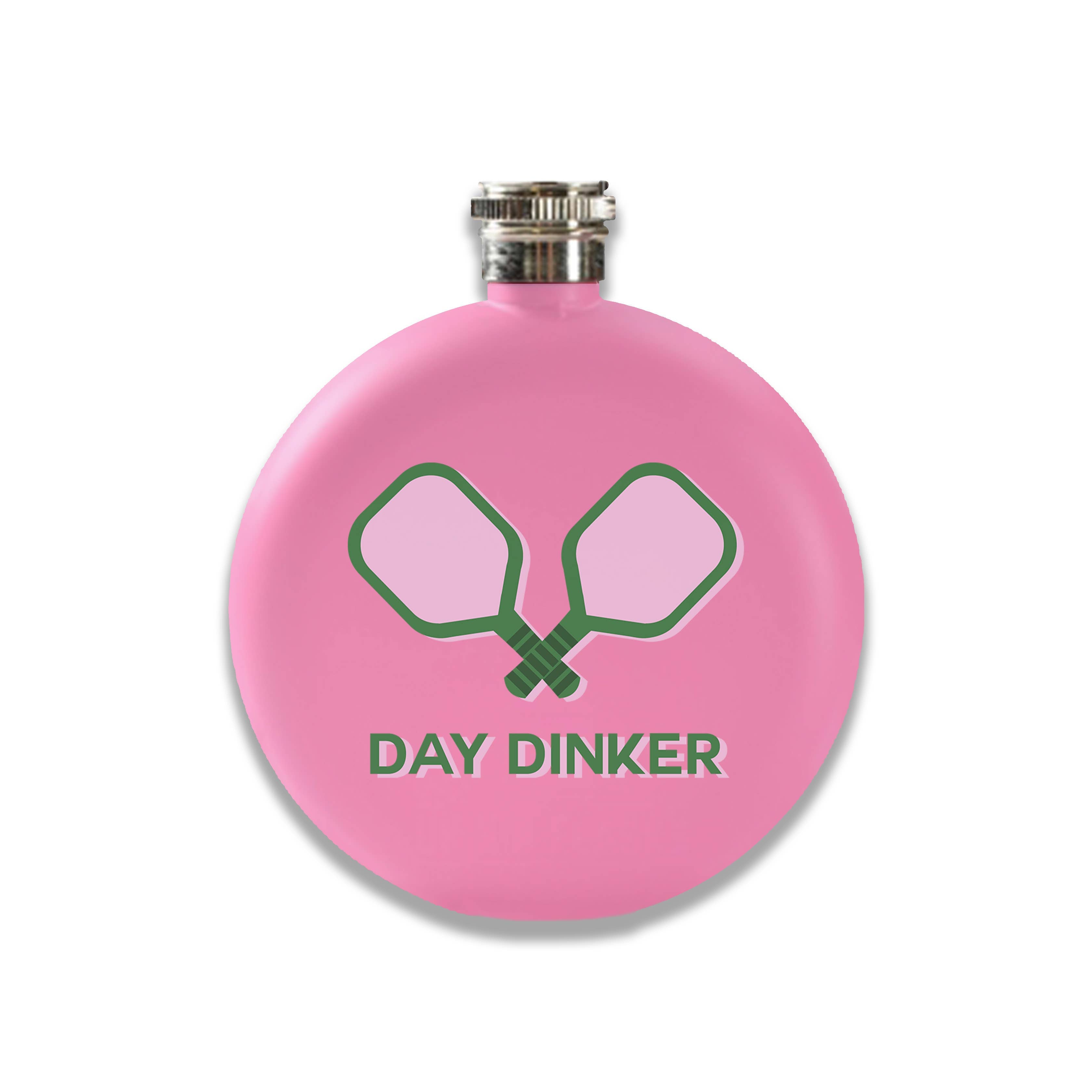 Day Dinker Round Pink Flask -The Pickleball Store at Auburn