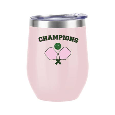 Pickleball Champions Insulated Pink Wine Tumbler -The Pickleball Store at Auburn