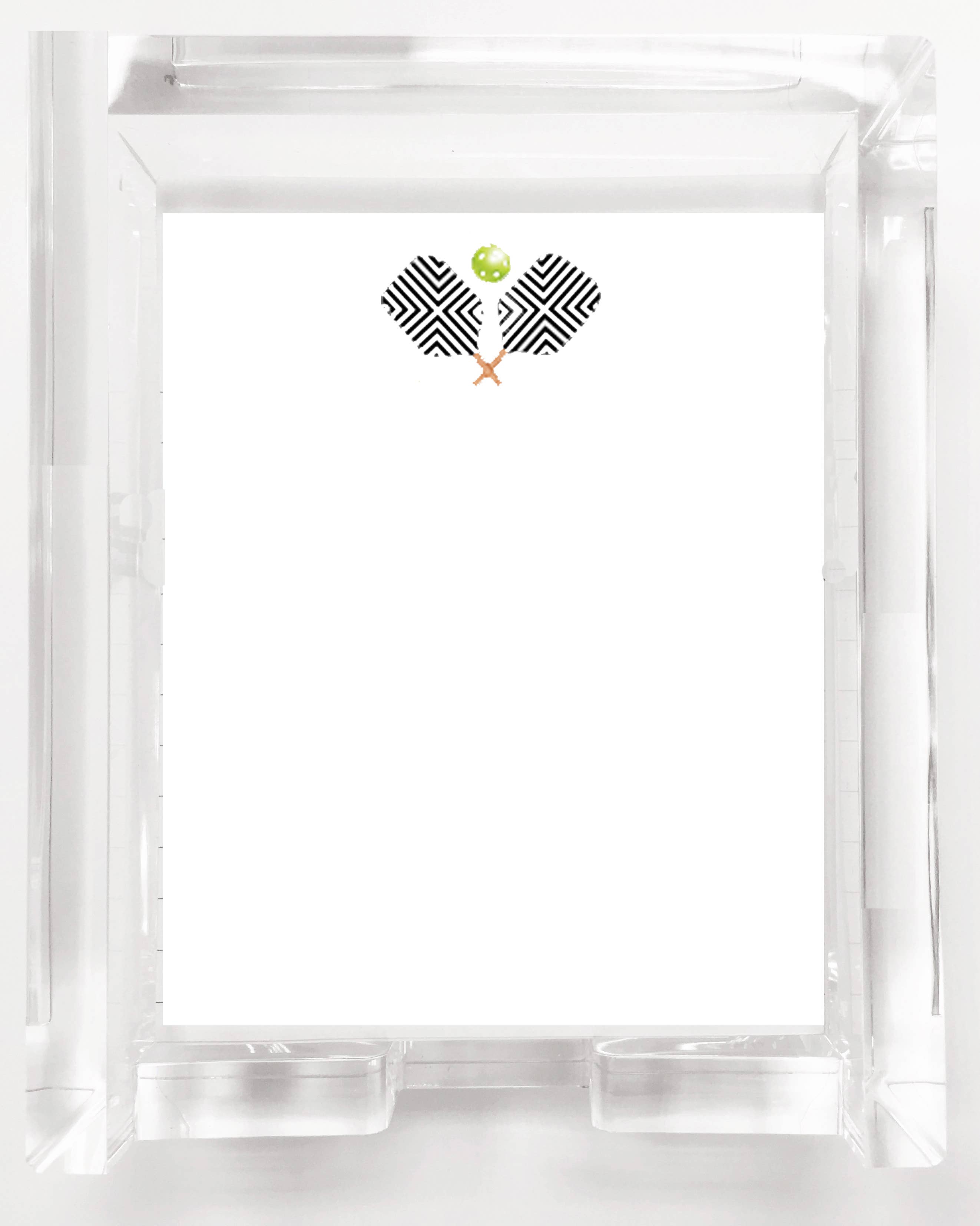 Black Pickleball Paddles Notepad with Acrylic Base -The Pickleball Store at Auburn
