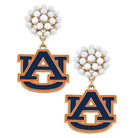 Auburn Tigers Pearl Cluster Enamel Drop Earrings -The Pickleball Store at Auburn