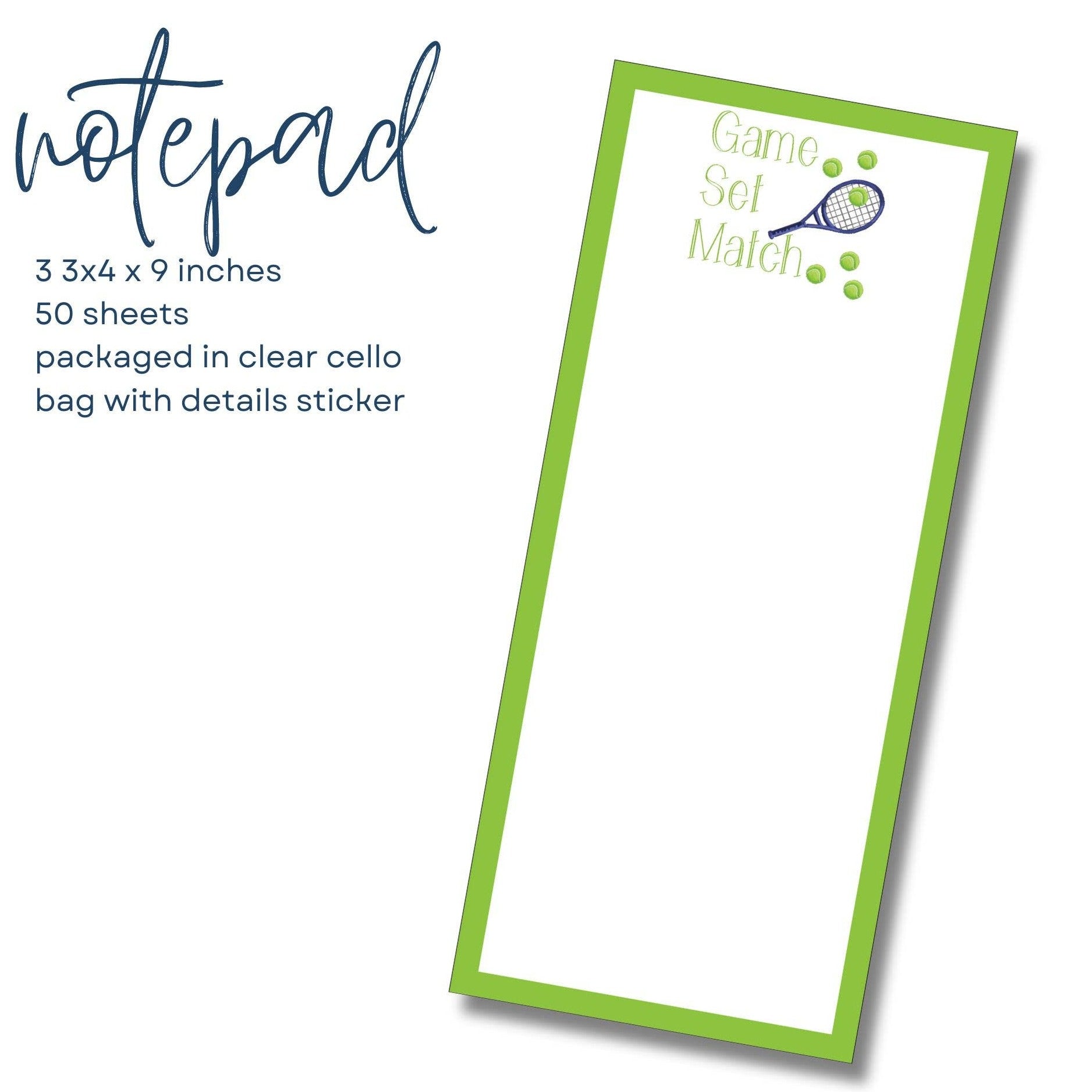 Tennis Notepad -The Pickleball Store at Auburn