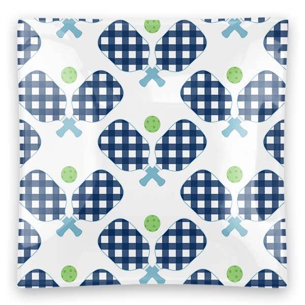 Pickleball Glass Square Trinket Trays -The Pickleball Store at Auburn
