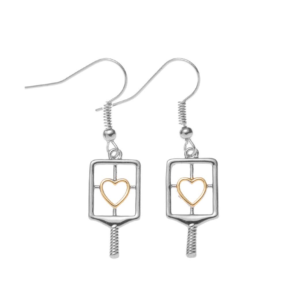 Silver Pickleball Paddle with Heart Inset Jewelry -The Pickleball Store at Auburn